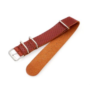 GEO-Straps Nato Leder Durchzugs-Uhrenarmband Modell Luma mahagoni 22 mm Nato Strap