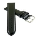 Feines englisches Bridle-Leder Uhrenarmband Modell Cambridge schwarz 18 mm