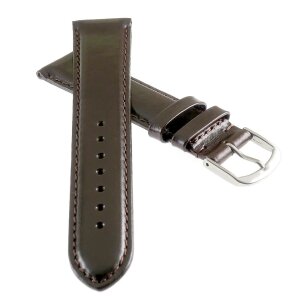 Feines englisches Bridle-Leder Uhrenarmband Modell Cambridge mocca 20/18 mm