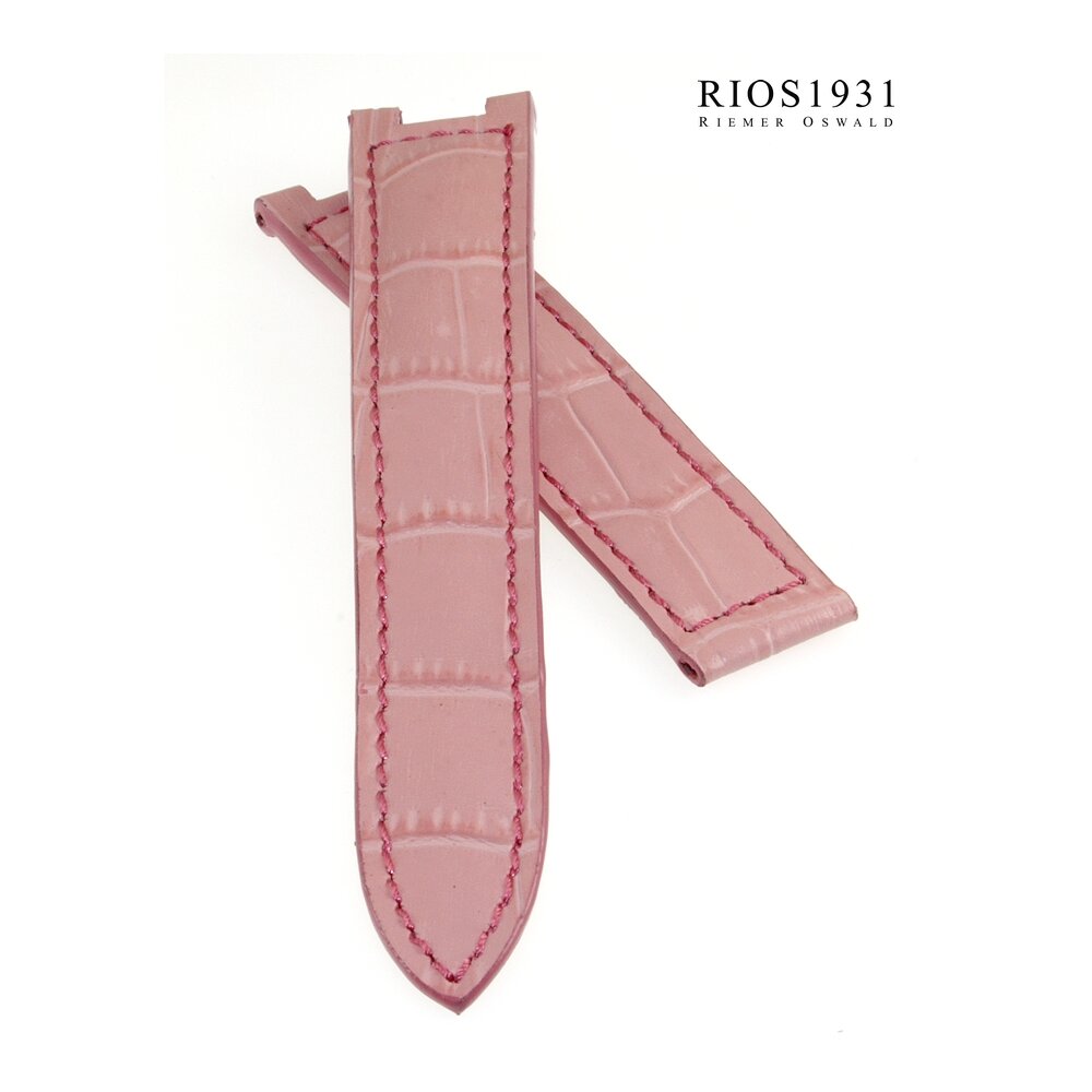 Alligator Ersatz-Uhrenarmband für Cartier Pasha rosa 20/18 mm für Fal