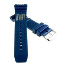 Silikon Diver Uhrenarmband Modell Korfu mit Dekompressionstabelle blau 22 mm