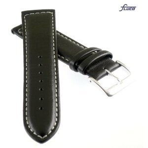 Fluco Rindleder Uhrenarmband Modell Rio schwarz 18 mm Handarbeit