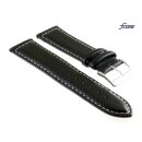 Fluco Rindleder Uhrenarmband Modell Rio schwarz 18 mm Handarbeit
