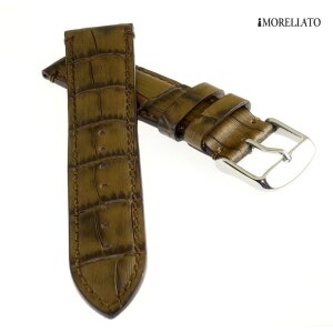 Morellato Vintage- Alligator Uhrenarmband Modell Modigliani khaki-braun 20 mm