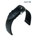 Eulit Hybrid Silikon-Carbon Uhrenarmband Modell Eutec-Carbon schwarz-SN 20 mm