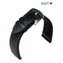 Eulit Hybrid Silikon-Carbon Uhrenarmband Modell Eutec-Carbon schwarz-RN 20 mm