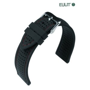 Eulit Silikon Uhrenarmband Modell Silikon-Air schwarz-RN 22 mm