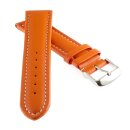 Französisches Kalbsleder Uhrenarmband Modell Basel-DS orange-WN 22 mm