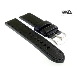 GEO-Straps Vollrindleder Uhrenarmband Modell Peninsula schwarz-TiT 24 mm