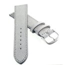 Veloursleder Uhrenarmband Modell Oslo-XS hell-grau 18 mm...