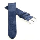 Veloursleder Uhrenarmband Modell Oslo-XS denim-blau 20 mm...