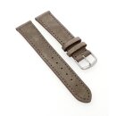 Fluco Veloursleder Uhrenarmband Modell Oslo-XS taupe 22 mm Handarbeit