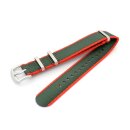 GEO-Straps Nato Nylon Uhrenarmband Modell Nitro grün-rot 20 mm