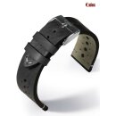 Eulux Soft-Pferdeleder Uhrarmband Modell Cavallo schwarz 20 mm Handarbeit