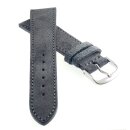 Veloursleder Uhrenarmband Modell Oslo-XL dunkel-grau 20...