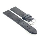 Veloursleder Uhrenarmband Modell Oslo-XL dunkel-grau 22 mm Handarbeit