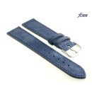 Fluco Veloursleder Uhrenarmband Modell Oslo-NL denim-blau 22 mm Handarbeit