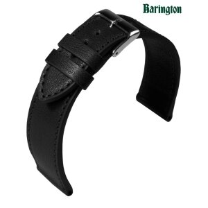 Barington Rindleder Uhrenarmband Modell Bauhaus schwarz 20 mm, Handarbeit