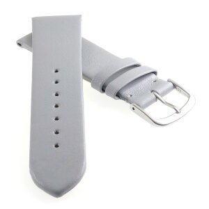 Feines Leder-Uhrenarmband Basel-XS hell-grau 18 mm