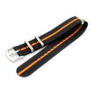 GEO-Straps Nato Nylon Uhrenarmband Modell Nitro schwarz-orange 22 mm