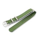 GEO-Straps Nato Nylon Uhrenarmband Modell Nitro grün-silber 22 mm