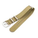 GEO-Straps Nato Nylon Uhrenarmband Modell Nitro beige-gold 20 mm