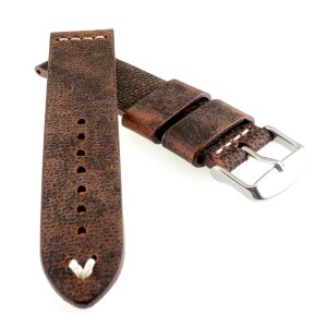 Echt Kamelleder Vintage Uhrenarmband Modell Karawan mocca-WN 22 mm