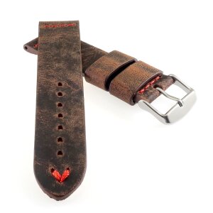 Echt Kamelleder Vintage Uhrenarmband Modell Karawan mocca-RN 22 mm