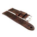 Echt Kamelleder Vintage Uhrenarmband Modell Karawan mocca-SN 24 mm