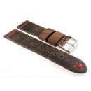 Echt Kamelleder Vintage Uhrenarmband Modell Karawan mocca-RN 24 mm