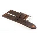 Echt Kamelleder Vintage Uhrenarmband Modell Karawan mocca-ON 24 mm