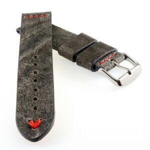 Echt Kamelleder Vintage Uhrenarmband Modell Karawan grau-RN 22 mm