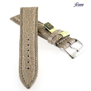 Fluco echt Krokodil Uhrenarmband Modell Kenzo taupe-braun 20 mm Handarbeit
