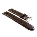 Rindleder Uhrenarmband Modell Mainz Rallye mocca 20 mm, Vegetabil