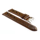 Rindleder Uhrenarmband Modell Mainz Rallye cacao 22 mm, Vegetabil