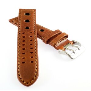 Rindleder Uhrenarmband Modell Mainz Rallye cognac 24 mm, Vegetabil