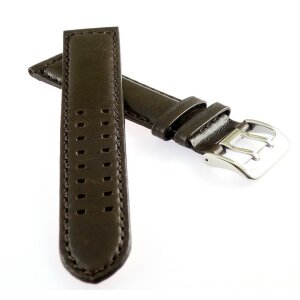 Rindleder Uhrenarmband Modell Mainz mocca 24 mm, Vegetabil