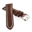 Alligator Uhrenarmband Modell Solothurn mocca 20 mm