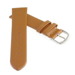 Feines Leder-Uhrenarmband Basel-XL cognac 20 mm