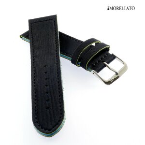 Morellato Lycra-Stoff Uhrenarmband Modell Freestyle schwarz-blau-gelb 20 mm, wasserfest