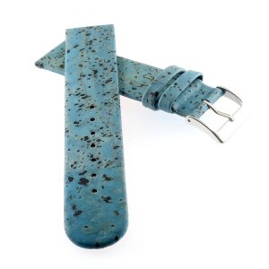 Feines echt Kork Uhrenarmband Modell Korky türkis blau-grün 18 mm