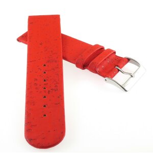 Feines echt Kork Uhrenarmband Modell Korky rot 20 mm