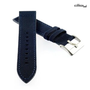 Diloy Canvas Textil Uhrenarmband Modell Discover blau 22 mm