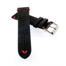 Rindleder Uhrenarmband Modell Beluga-Coke-NL schwarz-rot...