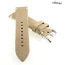 Diloy Veloursleder Uhrenarmband Modell Ascona beige-creme 18 mm