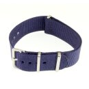 Nato-Nylon Durchzugs-Uhrenarmband blau Modell NN-5 22 mm...