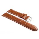 Feines Alligator Leder Uhrenarmband Modell Lausanne-NL cognac-WN 20 mm