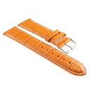 Feines Alligator Leder Uhrenarmband Modell Lausanne-NL orange-WN 20 mm