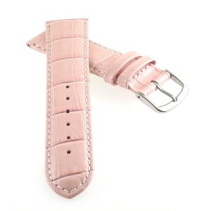 Feines Alligator Leder Uhrenarmband Modell Lausanne-NL rosa-WN 20 mm