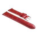 Feines Alligator Leder Uhrenarmband Modell Lausanne-NL rot-WN 24 mm
